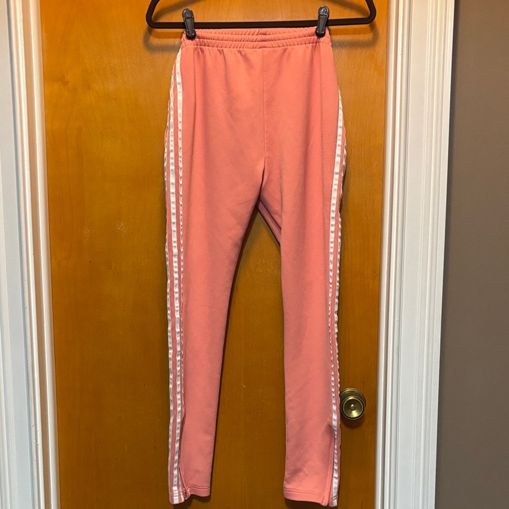 Adidas Women's Pink Joggers with White Stripes - Picture 6 of 6